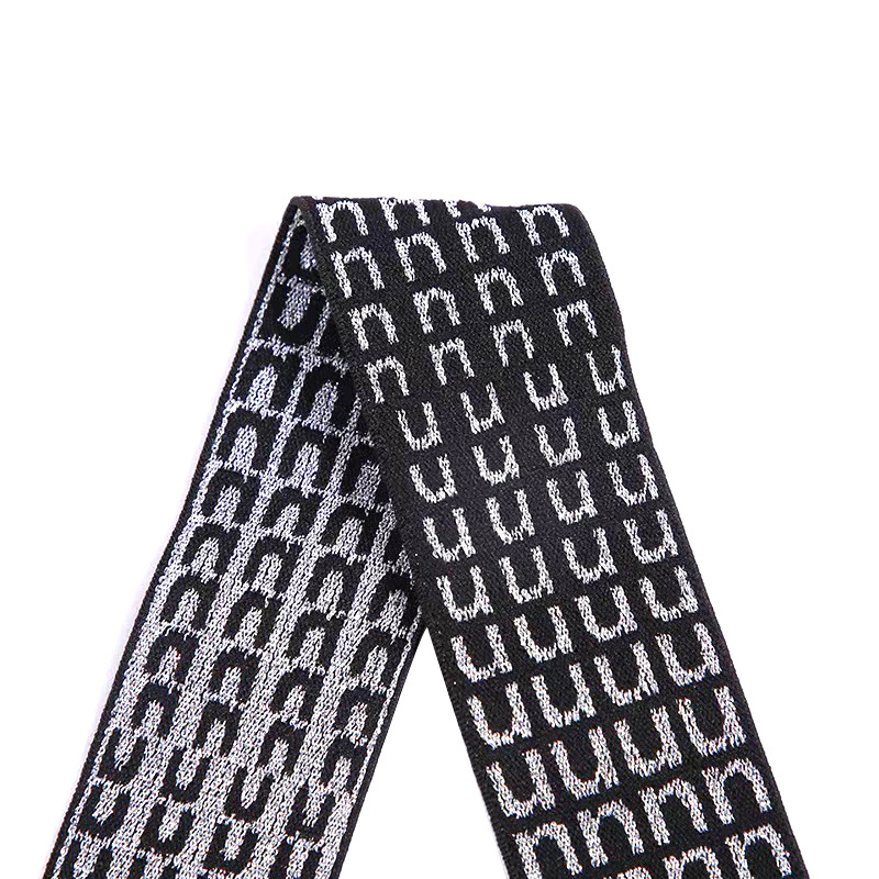 Professional factory luxury Lurex jacquard customized underwear webbing nylon waistband Elastic band strap