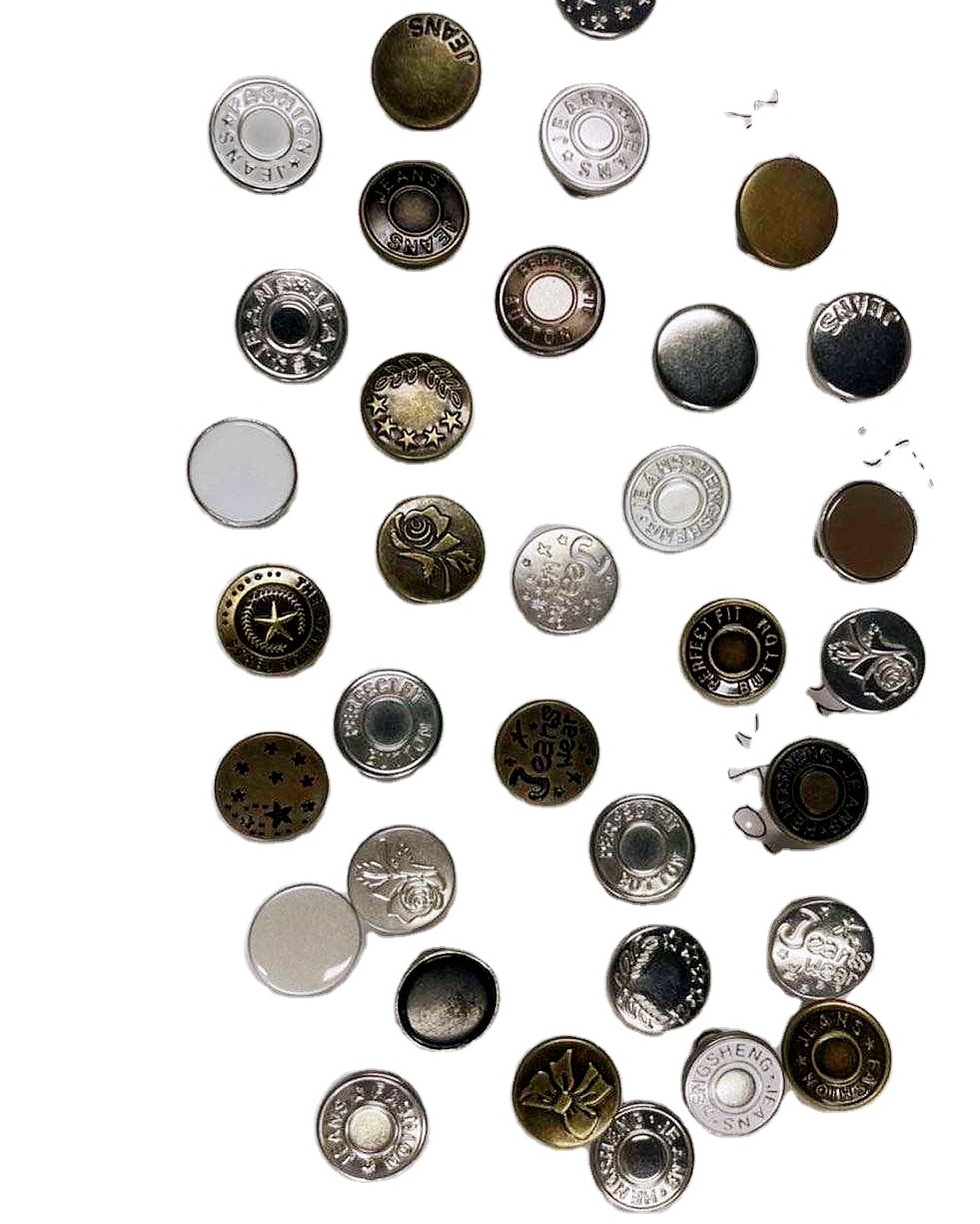 Custom pin metal snap buttons gold plated irregular shape shank and rivets for Denim Jeans vintage Metal Button