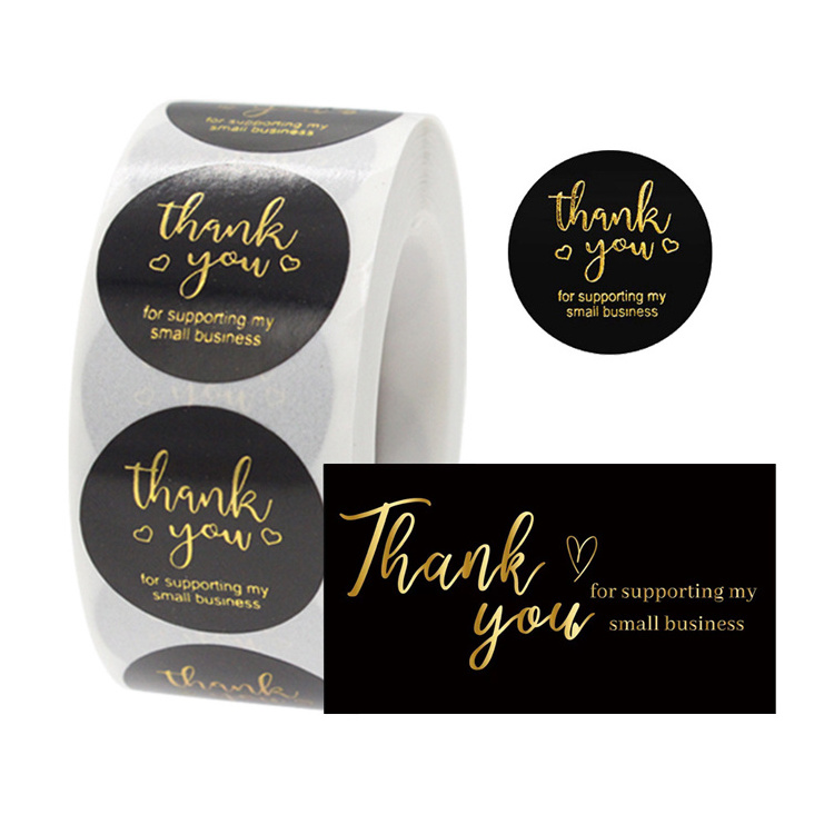 Cards Thank You Cards Sticker Label Round Colorful Paper Customized Custom Waterproof Carton MC Logo Stickers Adhesive Sticker