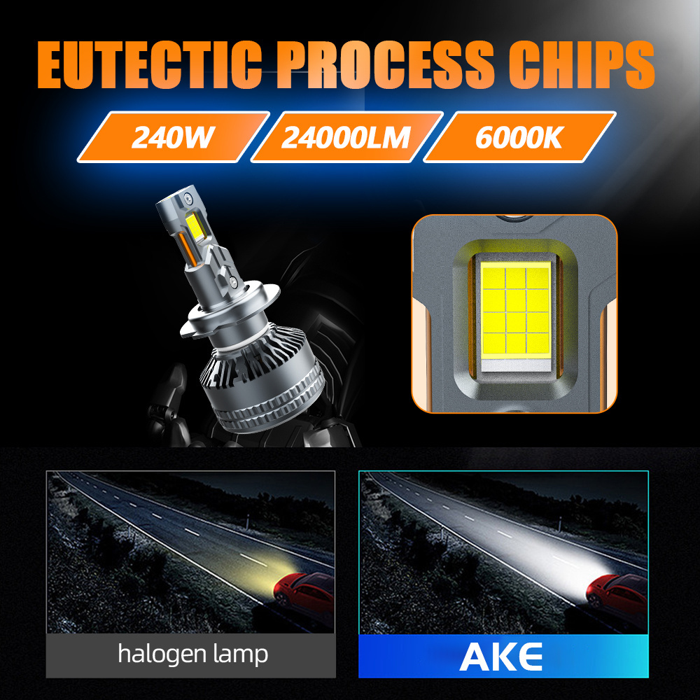 AKE K10 240W 9006 led headlight bulb high bright 6000K 24000Lm 4575 chips 9006 led headlight 9-16V hb4 9006 led 9006 led for car