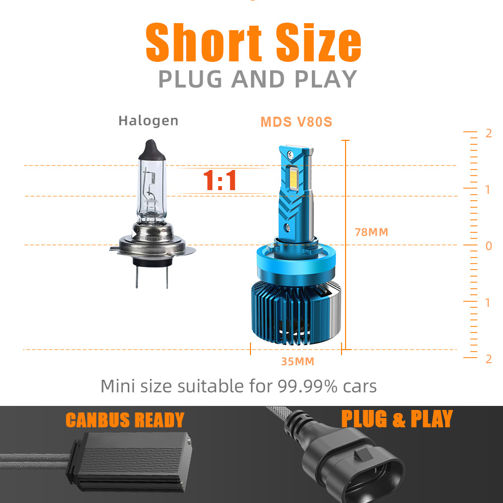 AKE V68 90W 9012 led headlight bulb customize csp 3570 chps h1 h3 h4 h7 h11 880 car led bulbs 12V 6000K 8000Lm 9005 9006 led