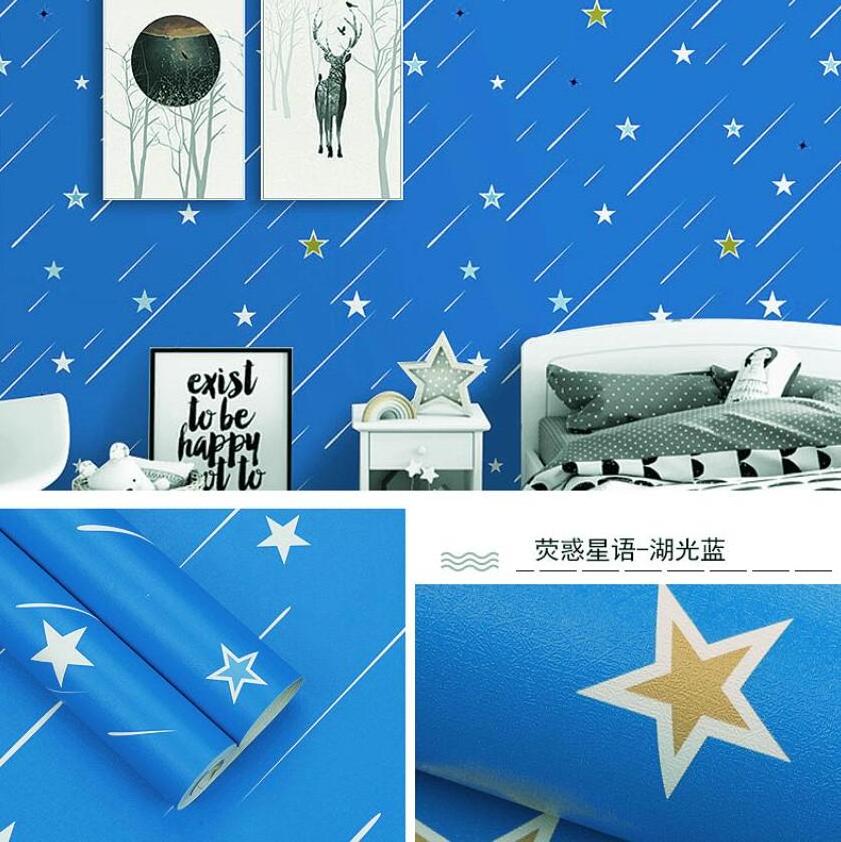 bedroom decoration 3d adhesive design navy blue wallpaper