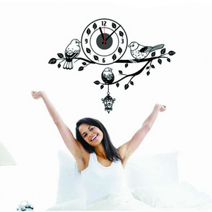 Living room decorative sticker bird wall clock