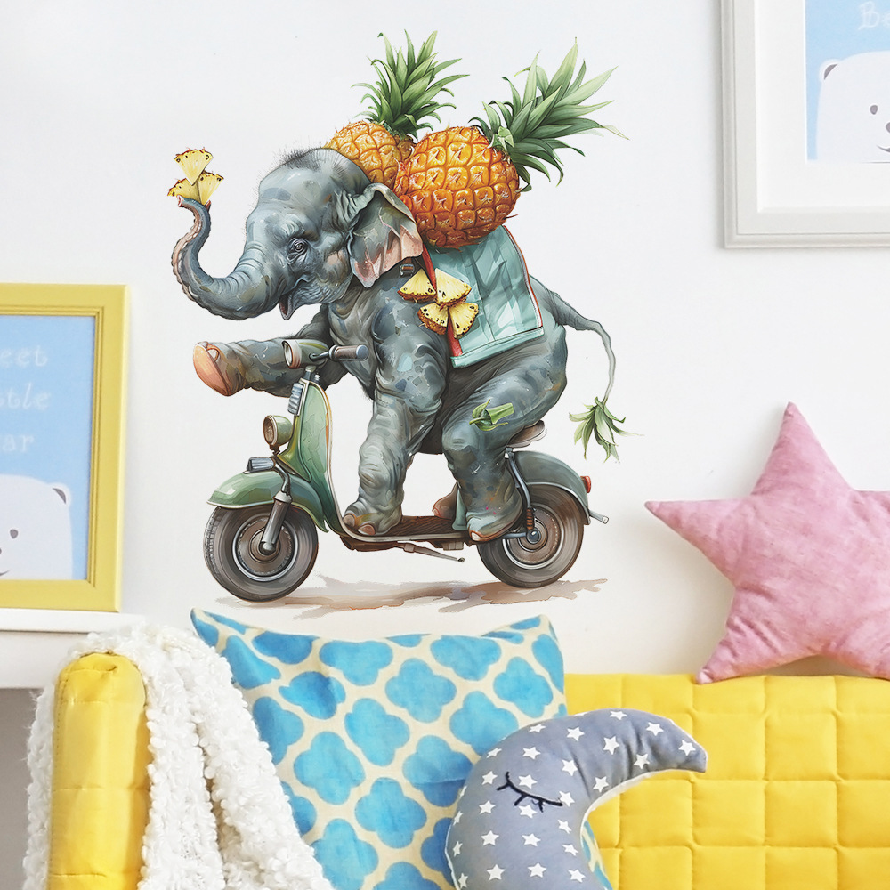 kids room decoration 3d cartoon elephant baby nursery wall stickers picture