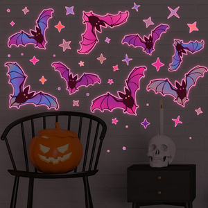 Halloween decoration 3d bat fluorescent luminous wall stickers