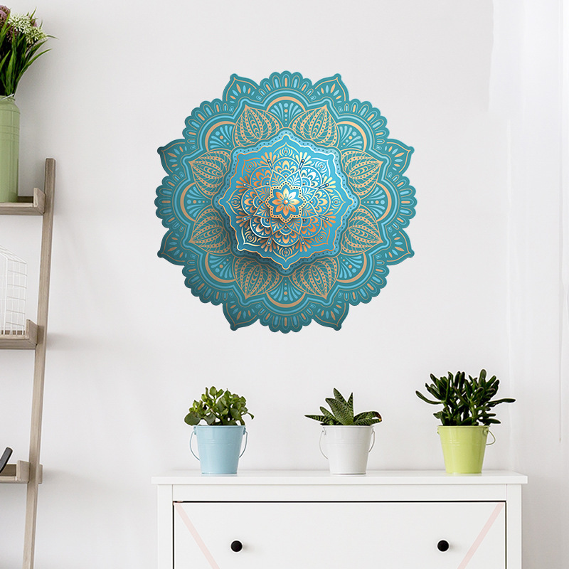 New design home decoration self adhesive 3d holiday mandala wall sticker