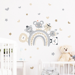 removable home decoration sticker 3d cartoon baby animals safari wall decals