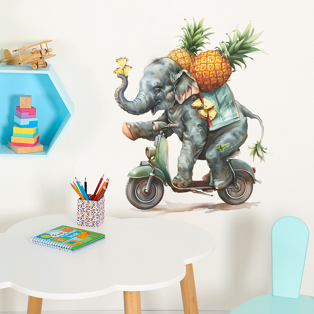 kids room decoration 3d cartoon elephant baby nursery wall stickers picture