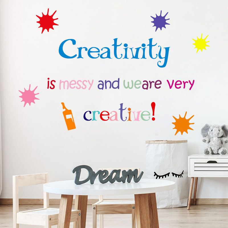 Self adhesive school colorful quotes wall stickers for classroom