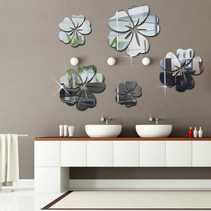 Self-adhesive home decor 3d flower mirror sticker