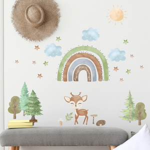 kids room decoration cartoon 3d vinyl boho rainbow wall decal