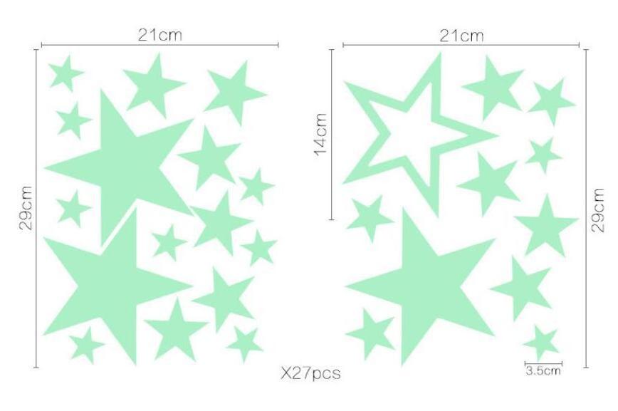 Home wall decoration sel-adhesive luminous 3d moon stars glowing stickers