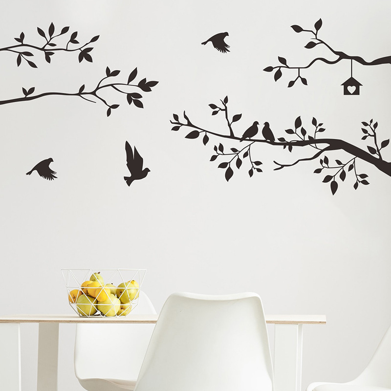 High Quality Large Birds Decoration Wall Decal Room Water Proof Wall Sticker For Home Decor