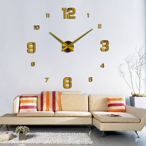 self adhesive living room big watch wall 3d sticker clock