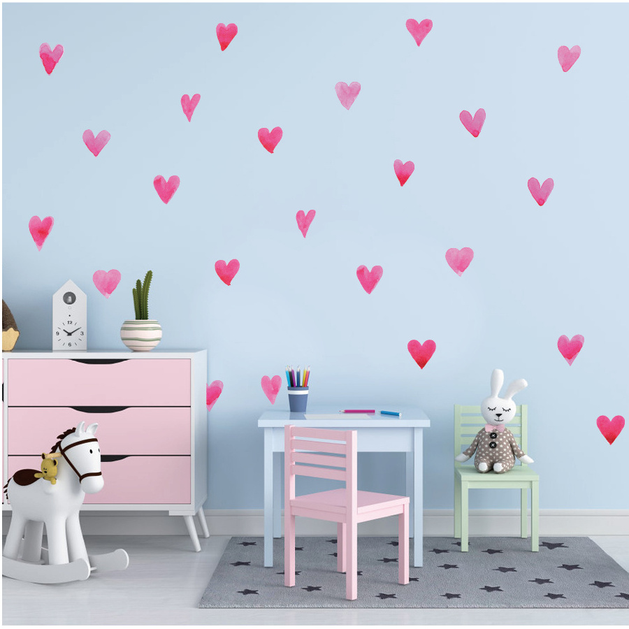 self adhesive 3d heart design removable boho wall decal