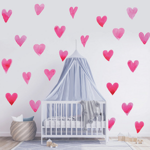 self adhesive 3d heart design removable boho wall decal