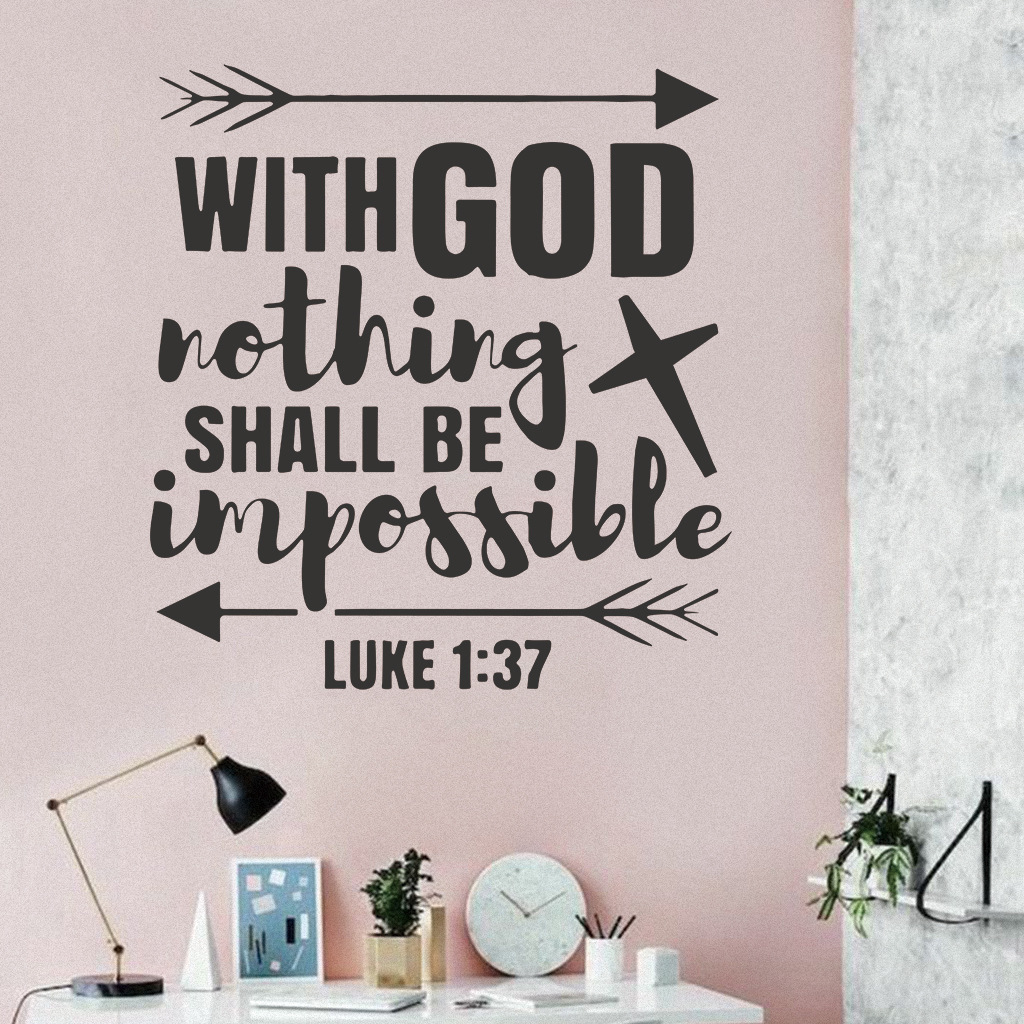 living room decoration self adhesive vinyl custom wall decal bible verse