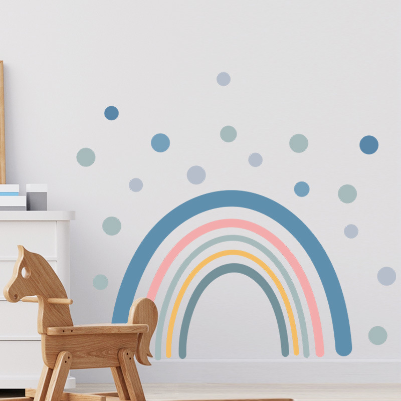 home wall decoration 3d dots rainbow vinyl stickers