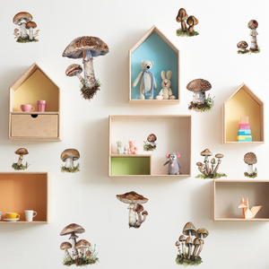 Removable transparent pvc mushroom wall art home decor 3d wall sticker