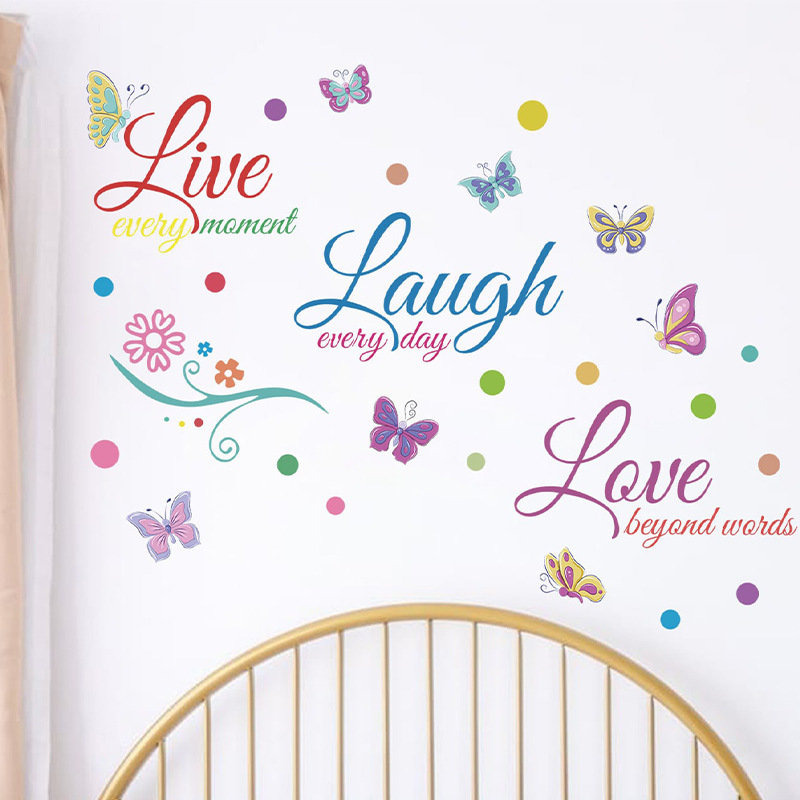 colorful 3d pvc live laugh love self adhesive family wall decals quotes