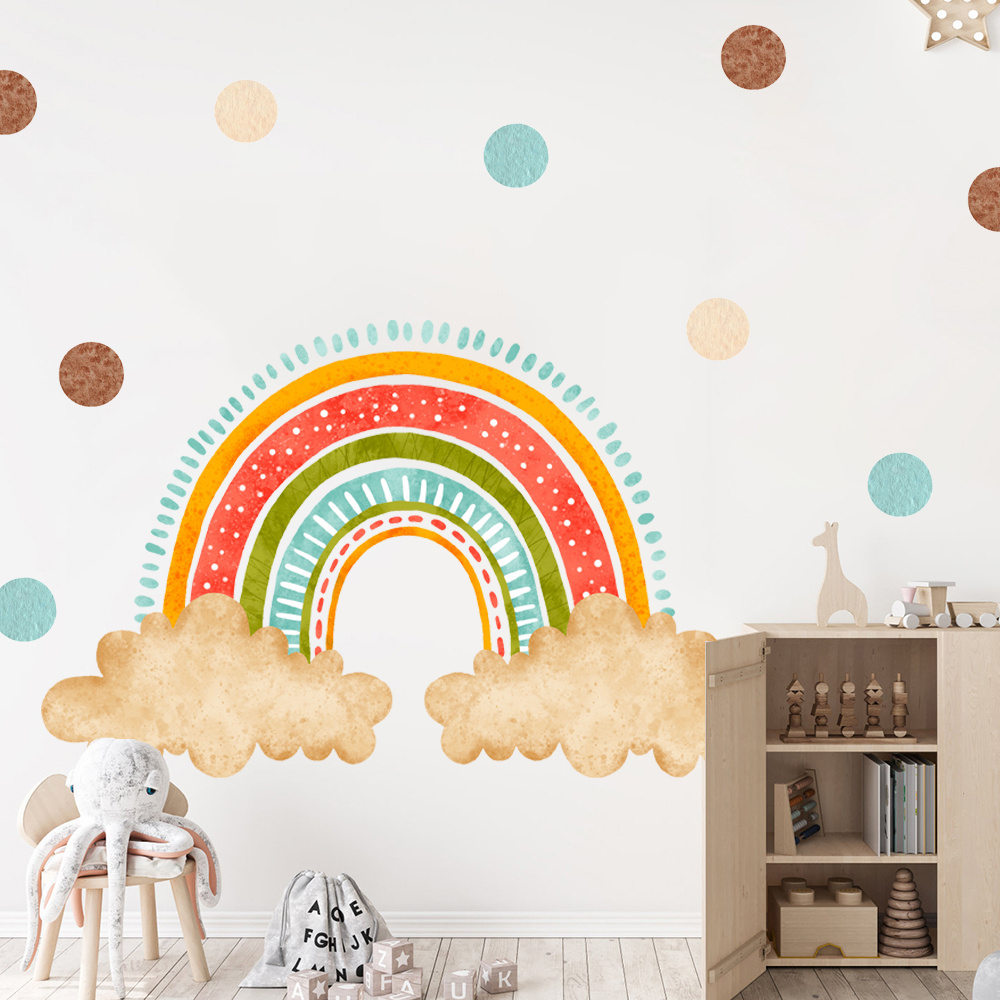 New design boho rainbow polka dot baby room decor wall stickers