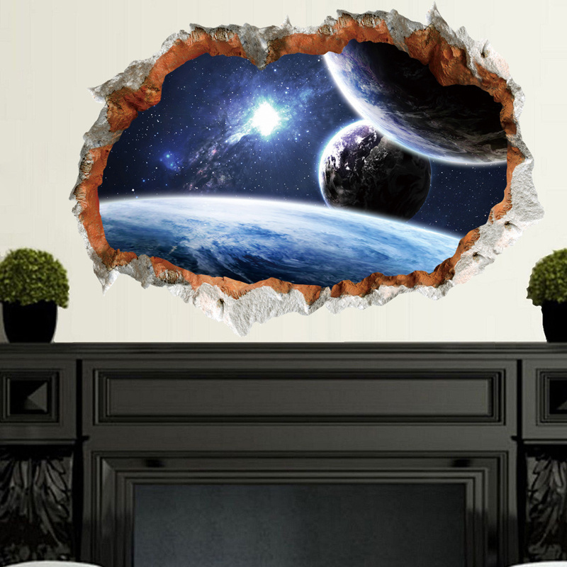 home decoration 3d space kids wall decals stickers