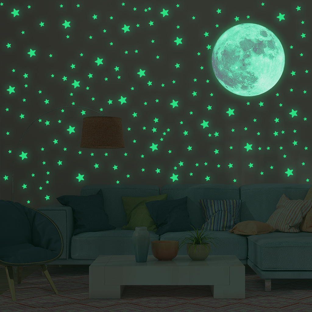 Home wall decor self adhesive 3d glow in dark star ceiling stickers