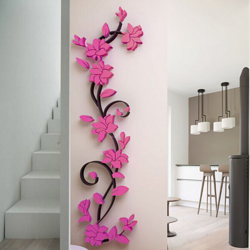 Self-adhesive 3d Flower Acrylic Wall Sticker Home Decoration Decorative Sticker 1pc/opp Bag 1set $0.99-9.99 Acceptance CN;ZHE