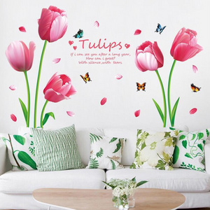 Home decor 3d rose flower wall sticker for bedroom