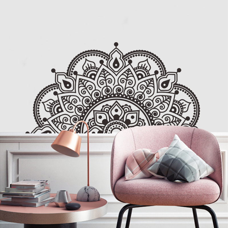 Home decoration adhesive vinyl india mandala wall sticker