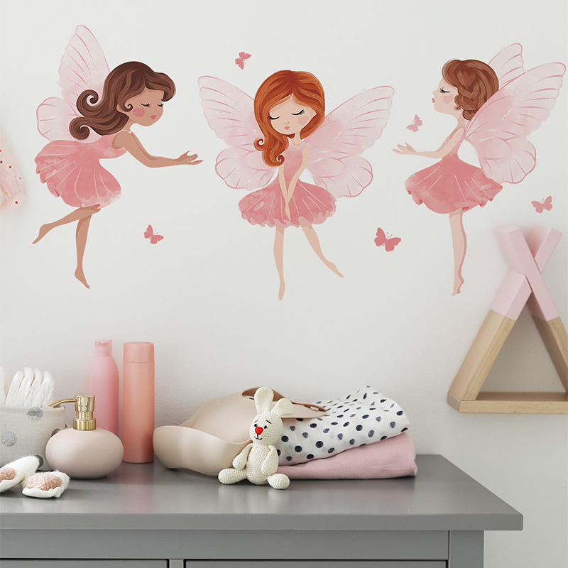 Baby girl room decoration 3d fairy wall collage stickers