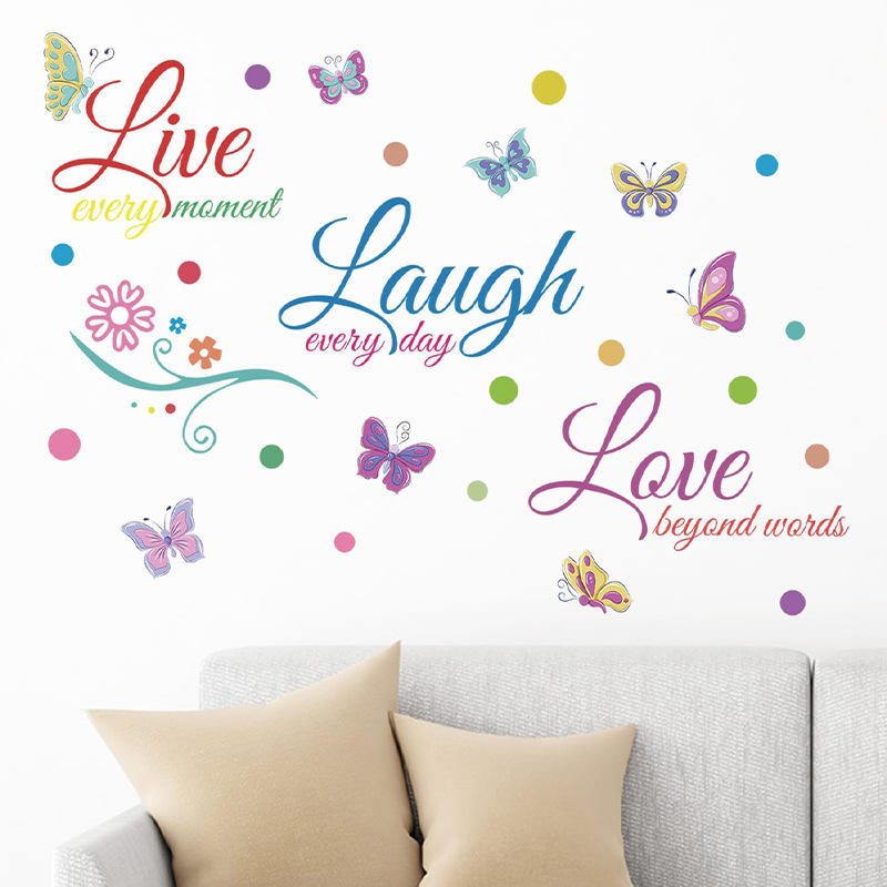 colorful 3d pvc live laugh love self adhesive family wall decals quotes