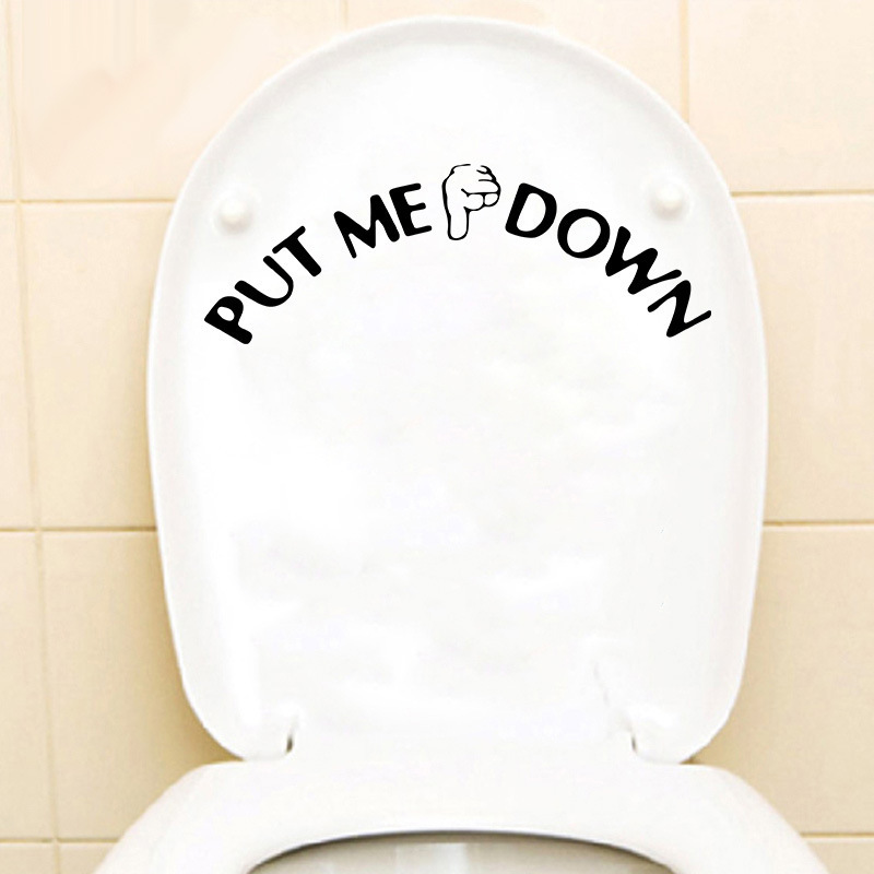 waterproof bathroom decoration funny put me down toilet sticker