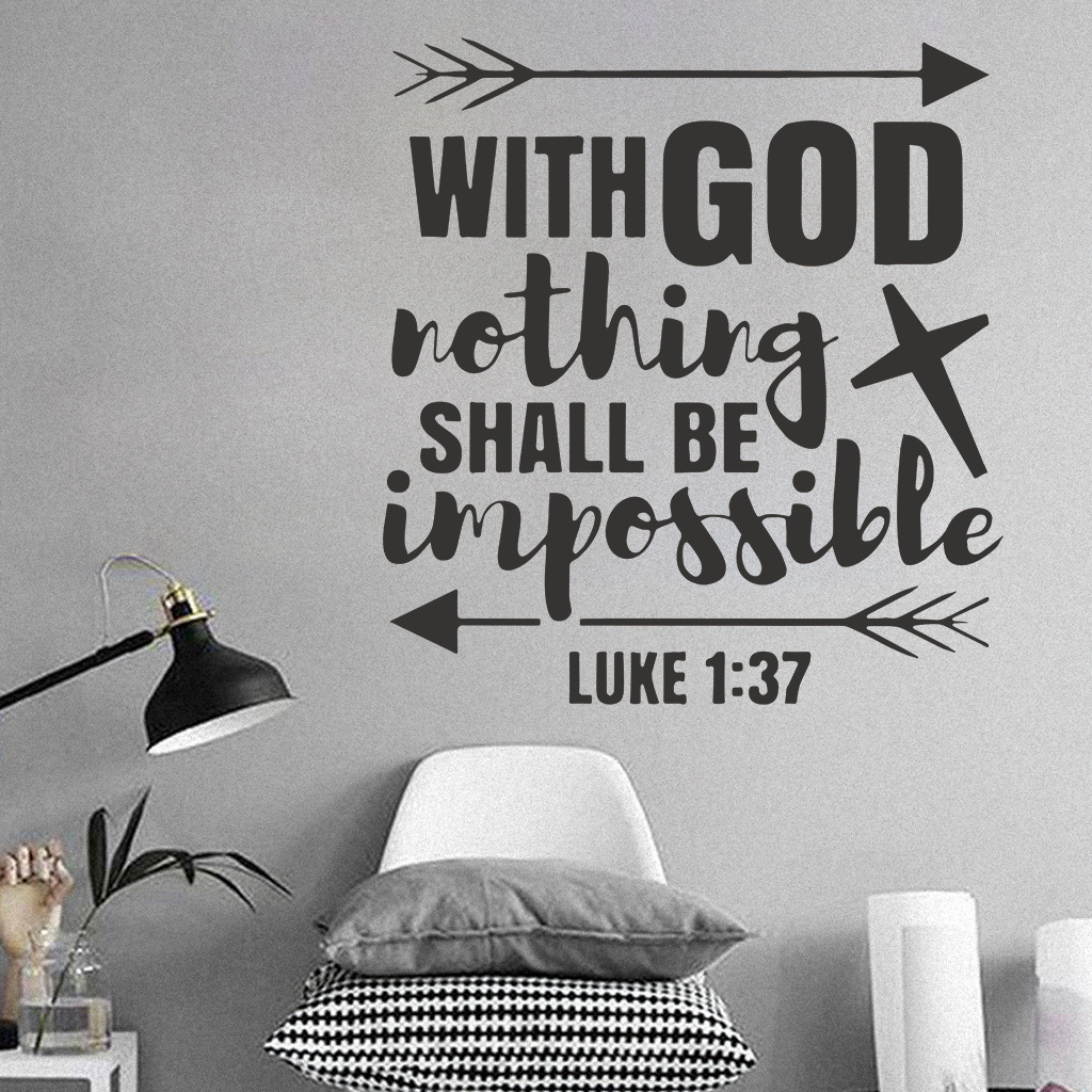 living room decoration self adhesive vinyl custom wall decal bible verse