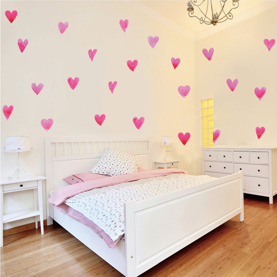 self adhesive 3d heart design removable boho wall decal