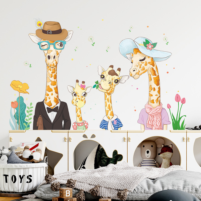 wholesale cheap 3d cute giraffe wall decal sticker kid