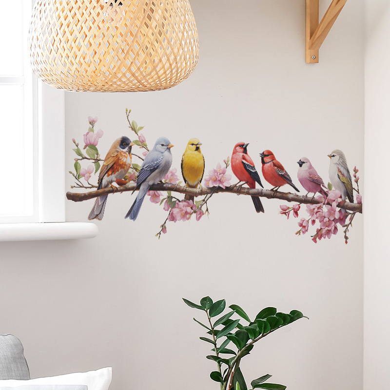 living room tv background removable 3d bird wall decals