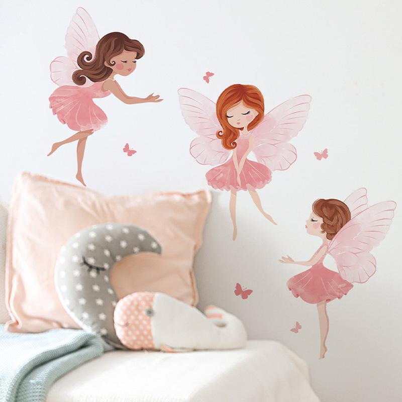 Baby girl room decoration 3d fairy wall collage stickers