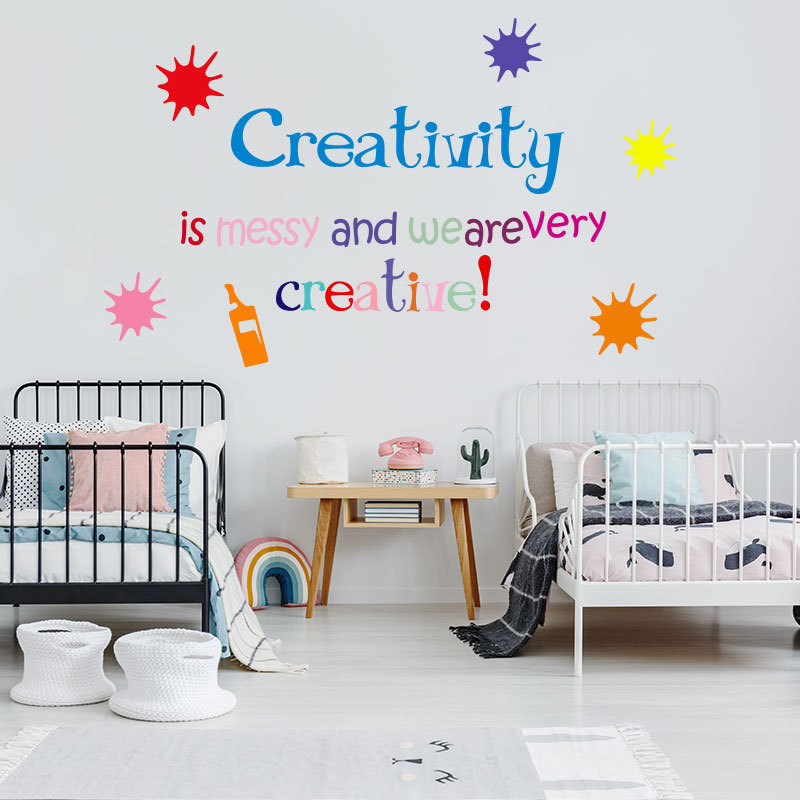 Self adhesive school colorful quotes wall stickers for classroom