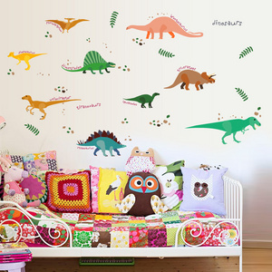 home decor 3d cartoon dinosaur wall stickers removable self adhesive kids wall decals