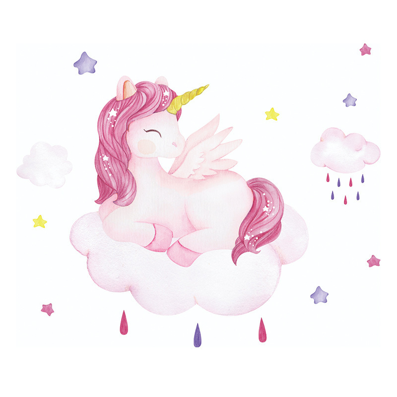 bedroom wall decoration adhesive 3d vinyl girls princess unicorn stickers