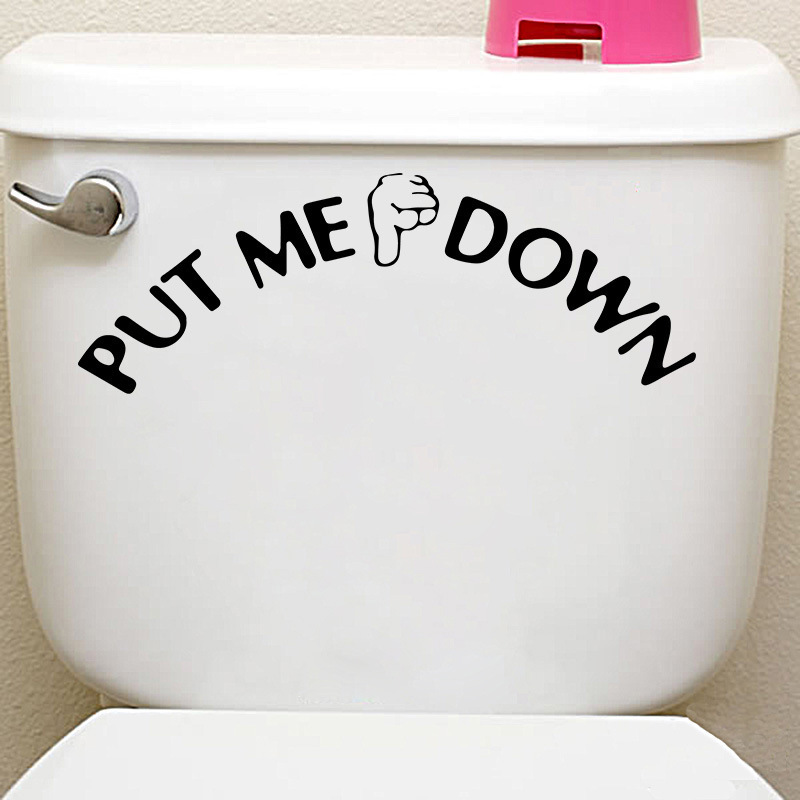 waterproof bathroom decoration funny put me down toilet sticker