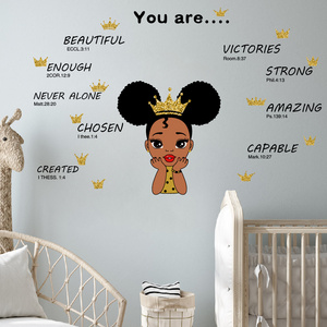 self adhesive black girl bedroom decor 3d motivational wall decals