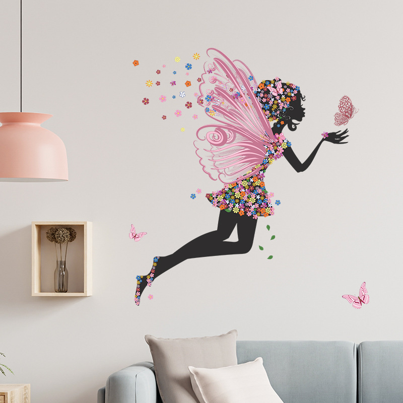 Removable 3d pvc self adhesive waterproof fairy wall stickers wall decals for office living room home bedroom decor