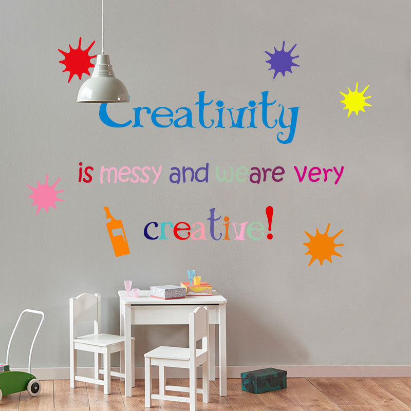 Self adhesive school colorful quotes wall stickers for classroom