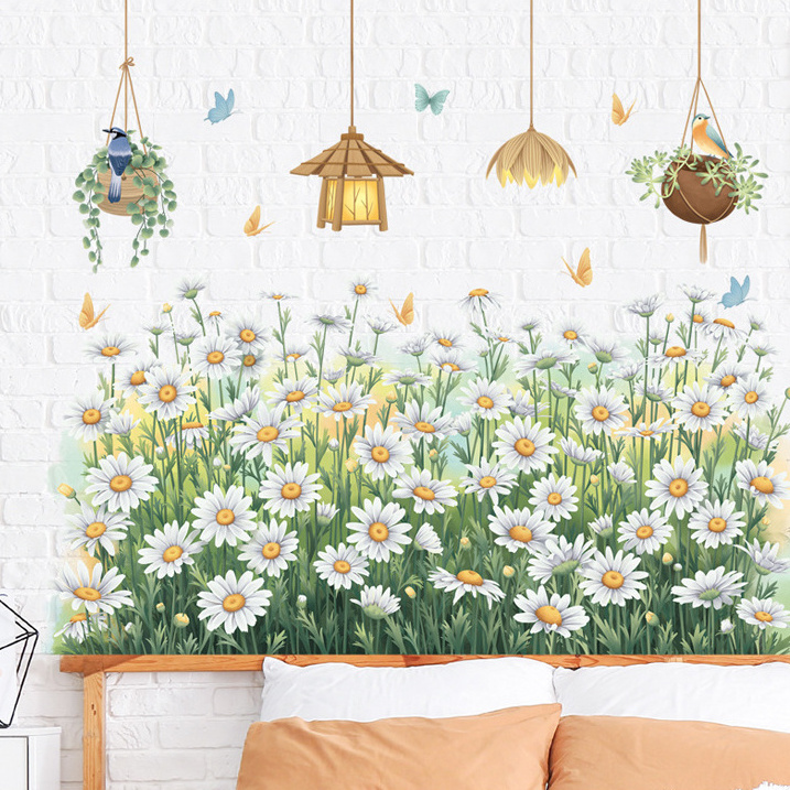 Home decoration 3d butterfly flower stickers wall for bed room