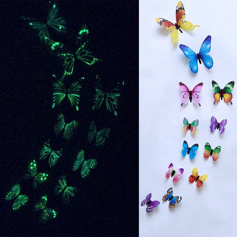 Glow in the dark butterfly wall decals for living room butterfly wall stickers 3d