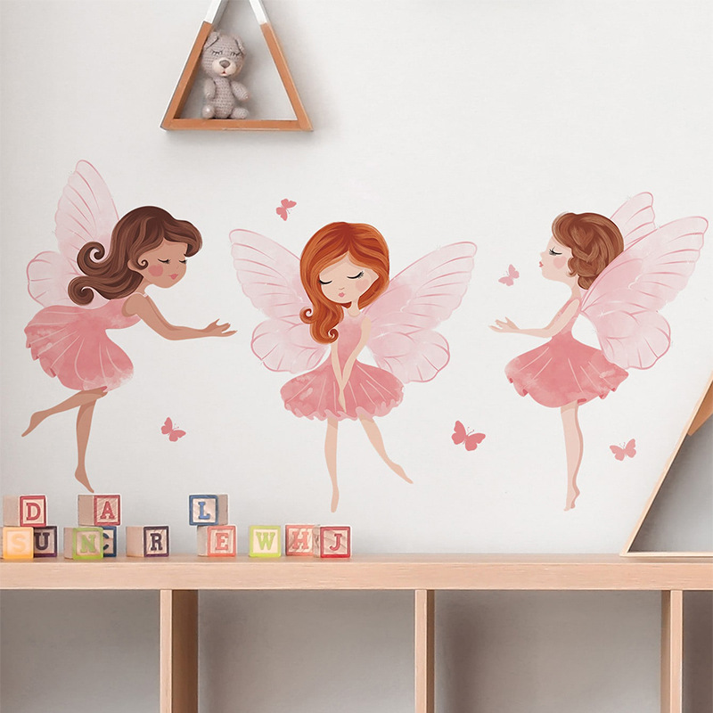 Baby girl room decoration 3d fairy wall collage stickers