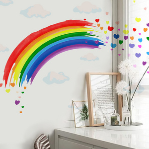 baby room decorative boho colorful heart with rainbow wall decal