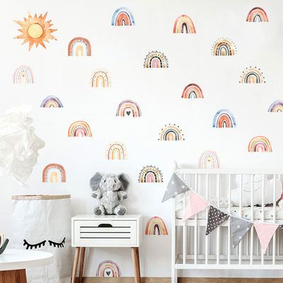 Home decor self adhesive wallpaper boho rainbow live room wall sticker